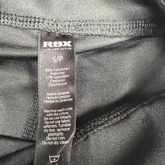 RBX Leggings Solid Black Pull On Mesh Inset Stretch Activewear‎ Women's Small - Picture 3 of 10